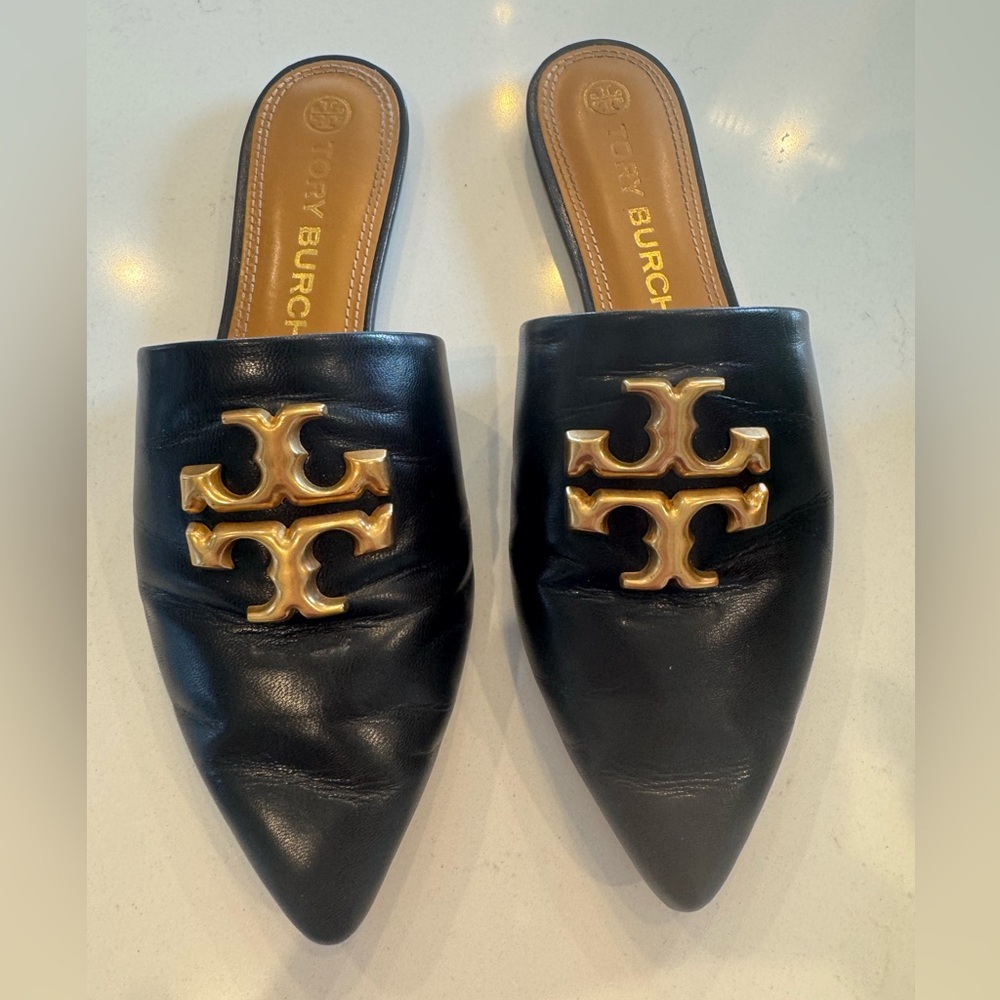 Tory Burch Eleanor Mule in goat leather in perfect black